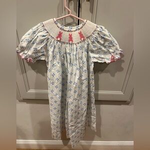 Floral White and Pink Kids Formal Dress